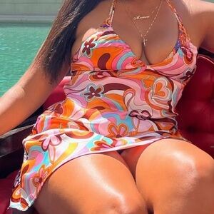 Colorful Swirl Mini Dress